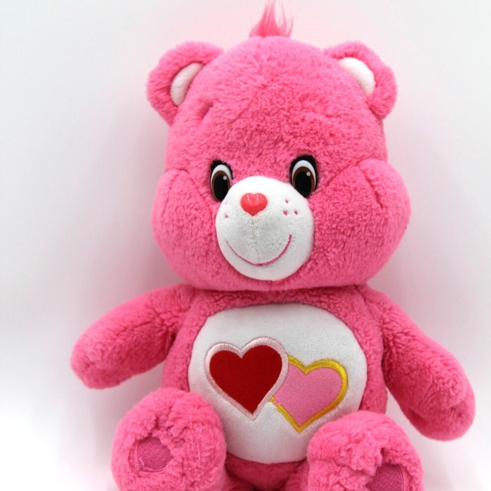 Care Bears Love A Lot Bear Plush Pink Red Hearts Stuffed Animal Toy 13" SO SOFT